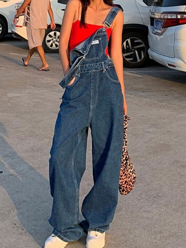 Liane | Salopette en Denim Jambes Larges