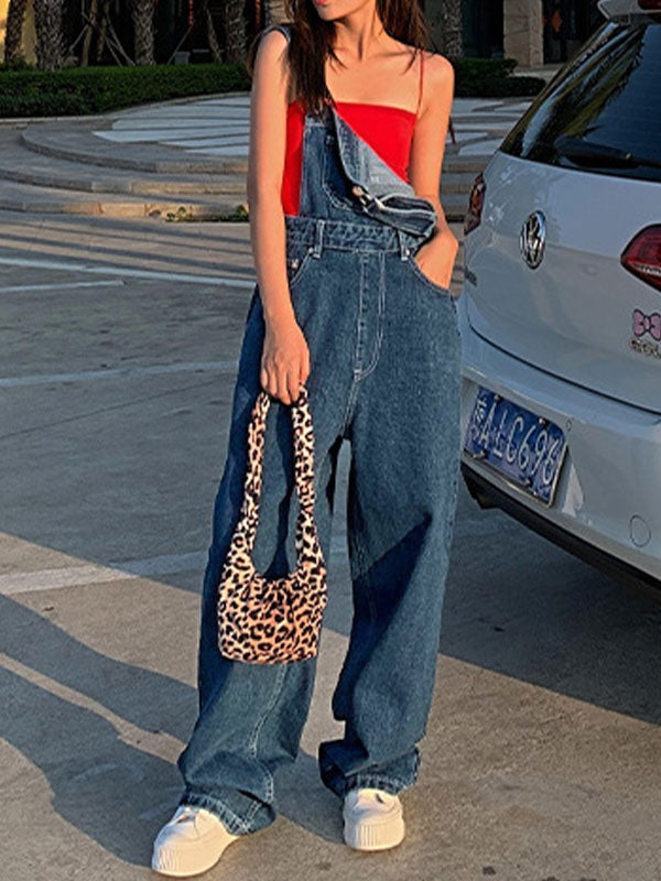 Liane | Salopette en Denim Jambes Larges