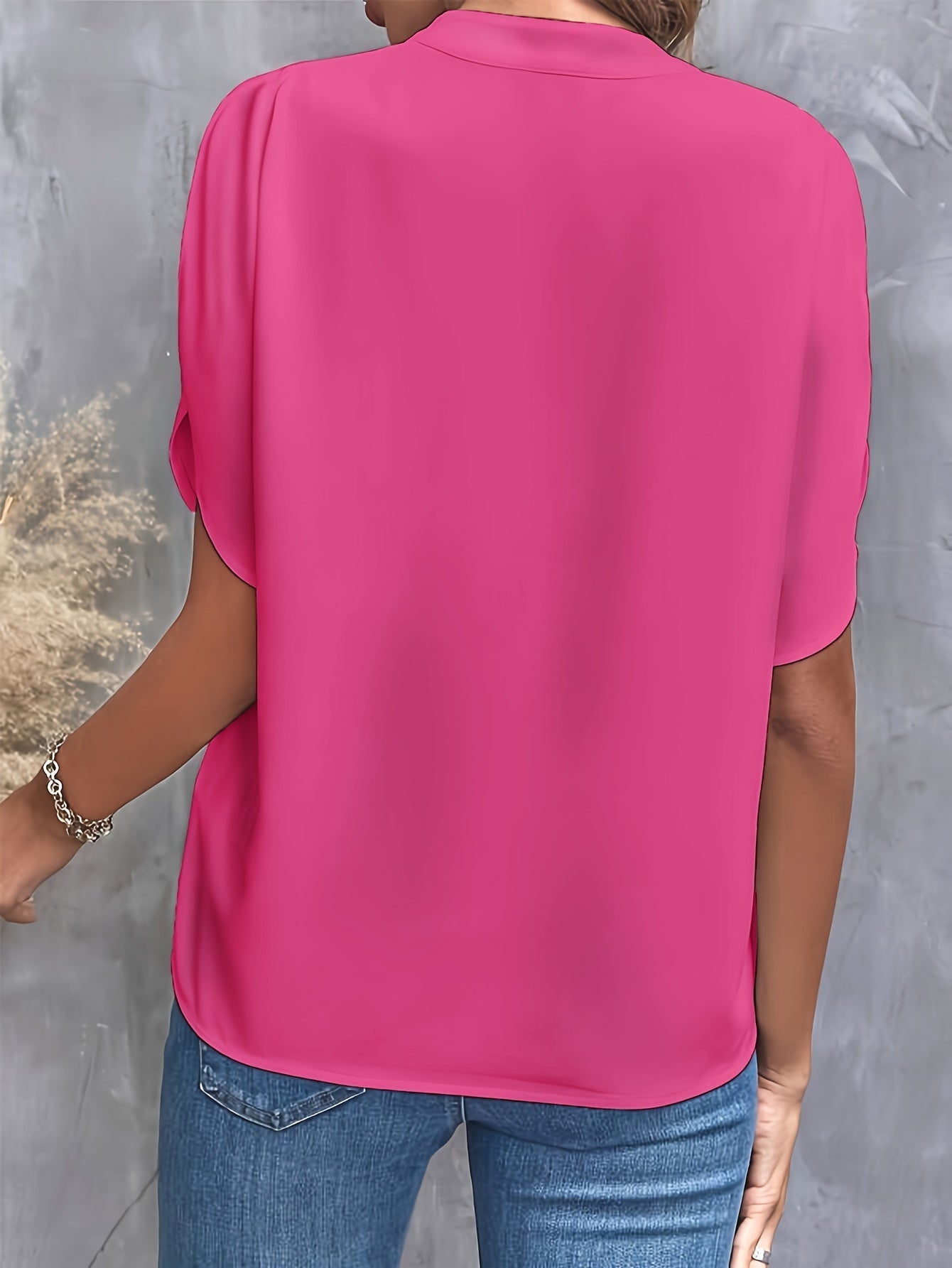 Rosalie | Blouse Fluide Manches Courtes Col Officier pour Été