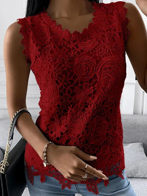 Eliane | Top Dentelle Sans Manches