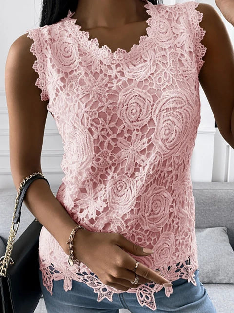 Eliane | Top Dentelle Sans Manches