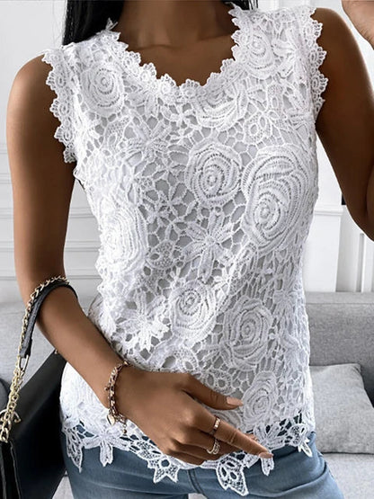 Eliane | Top Dentelle Sans Manches