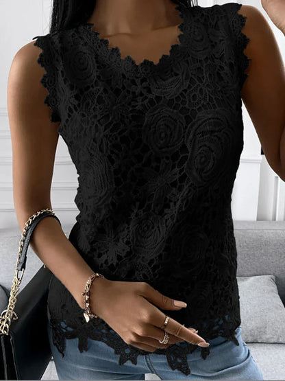 Eliane | Top Dentelle Sans Manches