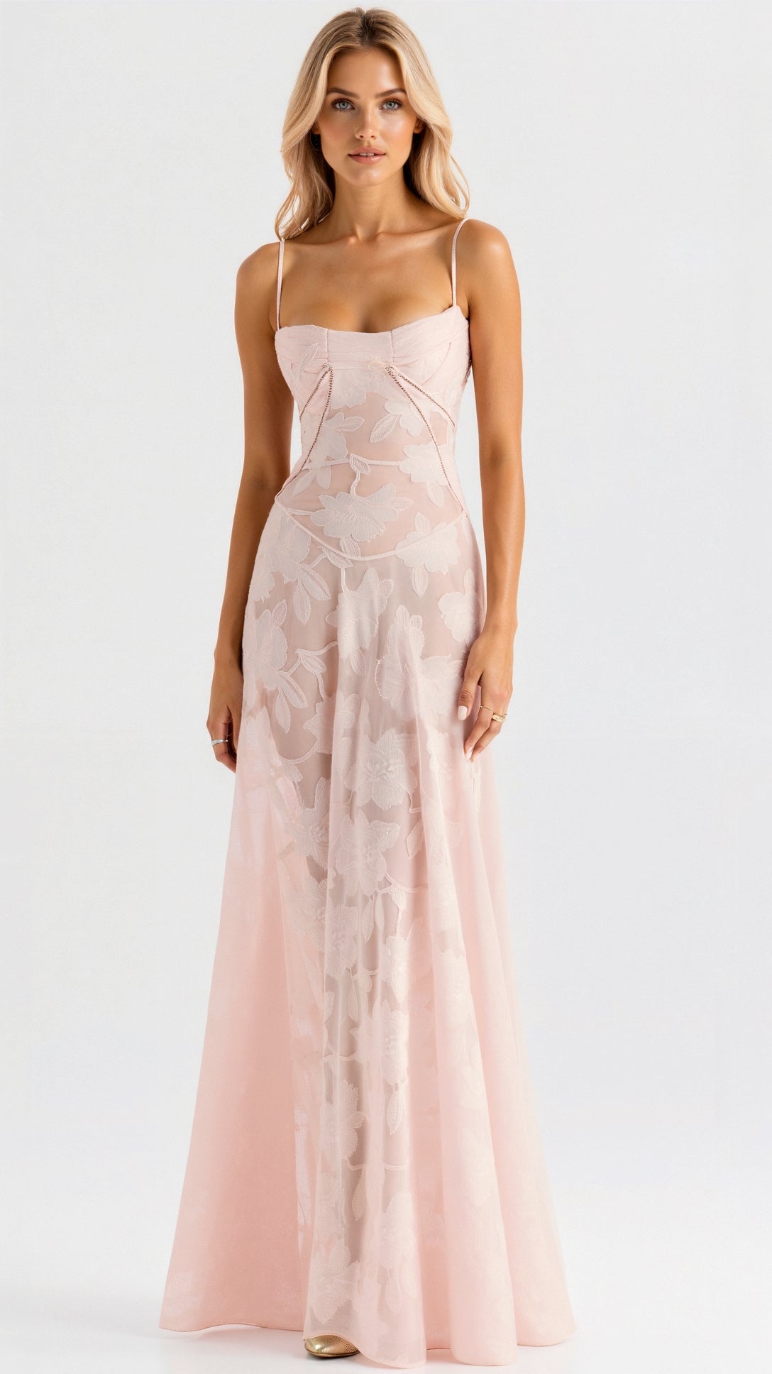 Sidonie-Marie | Robe Longue Bustier Détails Dentelle