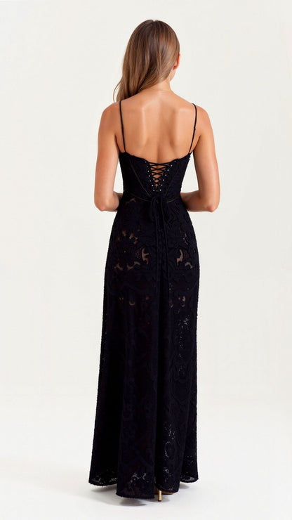 Sidonie-Marie | Robe Longue Bustier Détails Dentelle