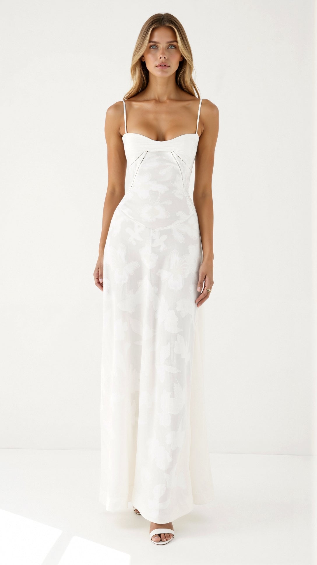 Sidonie-Marie | Robe Longue Bustier Détails Dentelle