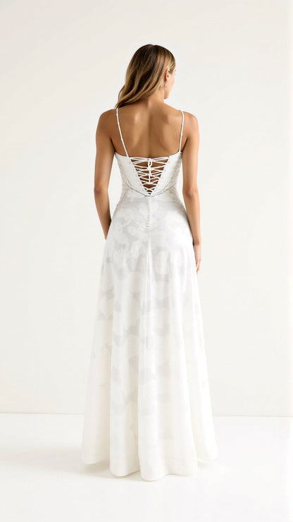 Sidonie-Marie | Robe Longue Bustier Détails Dentelle
