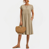 Léna | Robe d’été femme midi fluide avec poches
