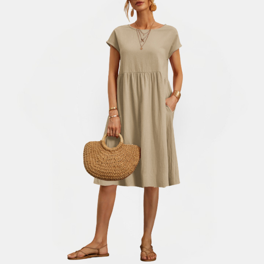 Léna | Robe d’été femme midi fluide avec poches