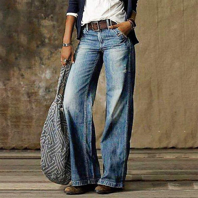 Dulcie | Jean Large Taille Basse Style Décontracté