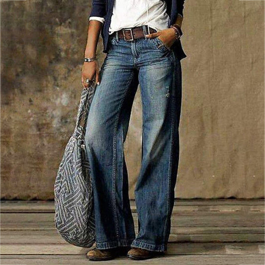 Dulcie | Jean Large Taille Basse Style Décontracté