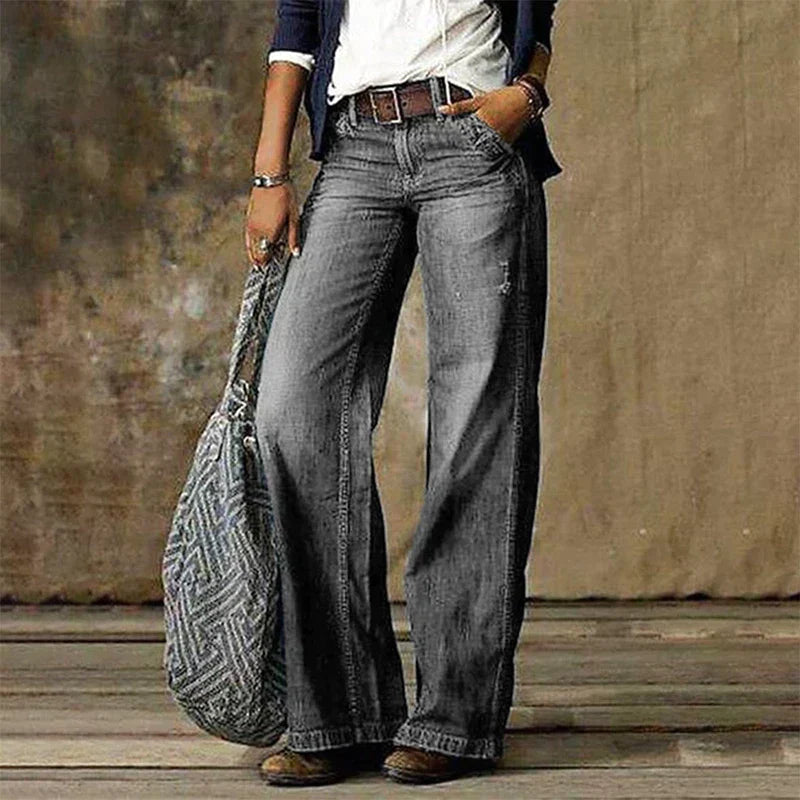 Dulcie | Jean Large Taille Basse Style Décontracté