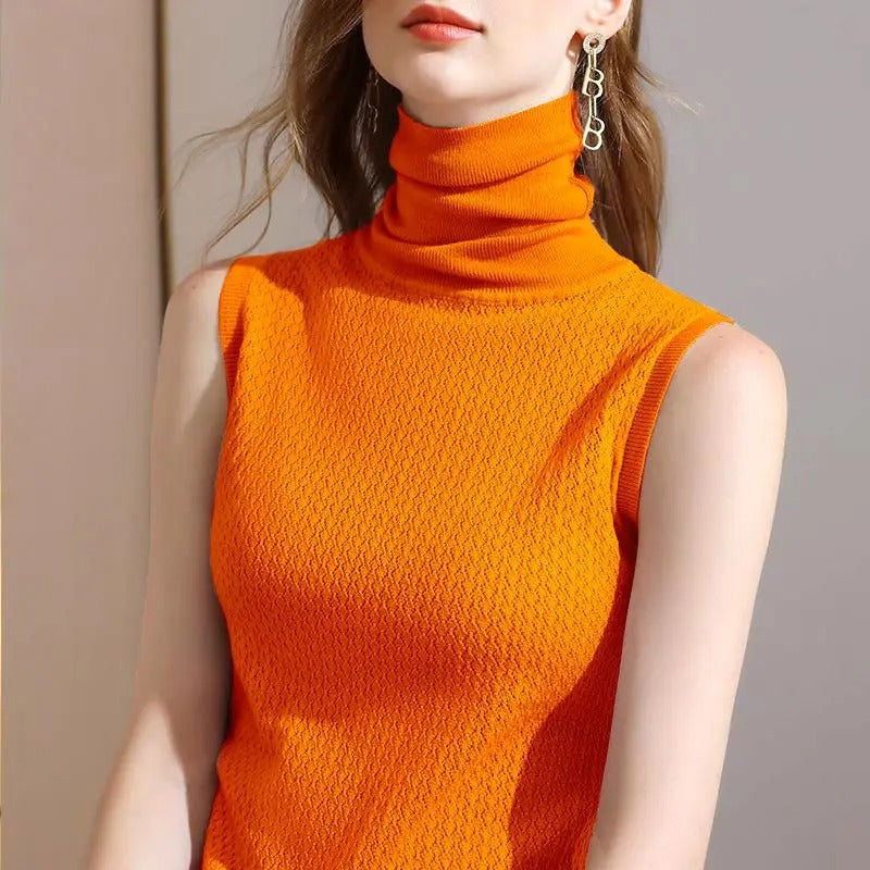 Elise | Top Sans Manches Col Montant