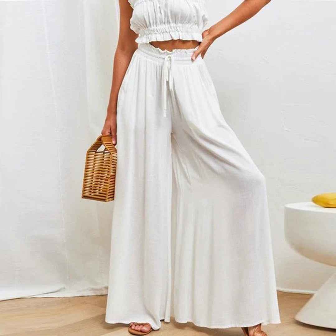 Gabriella | Pantalon Taille Haute Coupe Évasée
