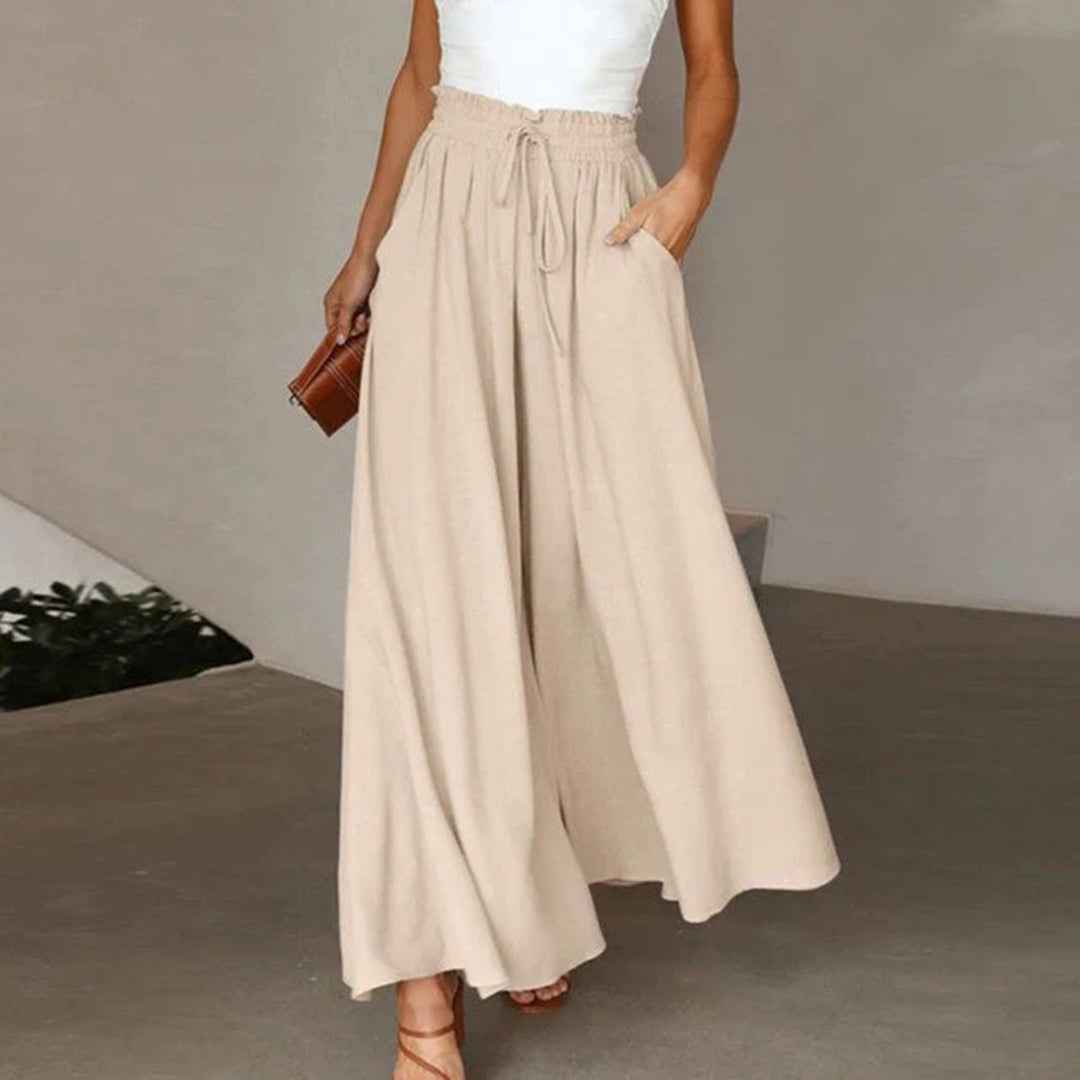 Gabriella | Pantalon Taille Haute Coupe Évasée