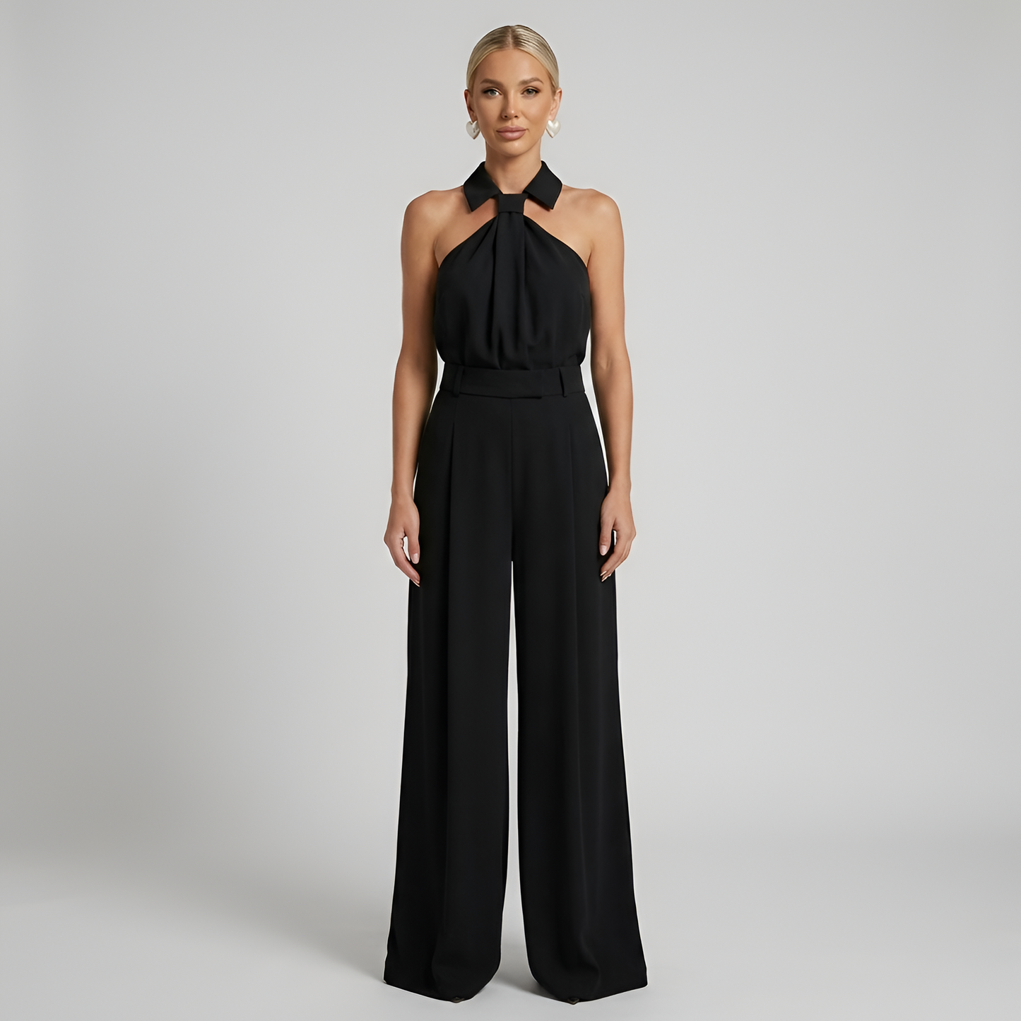Elsa | Combinaison Col Montant Jambe Large