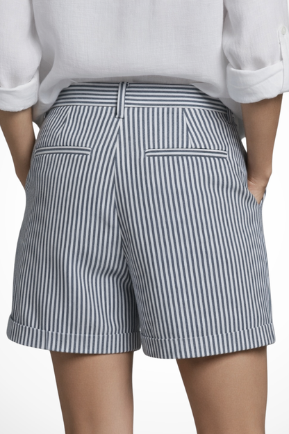 Aline | Short Tailleur Rayé Taille Haute