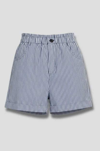 Aline | Short Tailleur Rayé Taille Haute