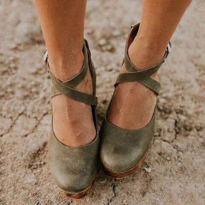 Margaux | Sandales Compensées Mary Jane Vintage