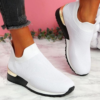 Aldegonde | Baskets Slip-On à Accents Dorés