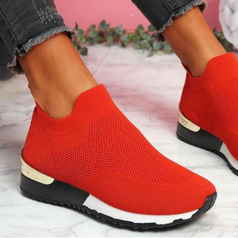 Aldegonde | Baskets Slip-On à Accents Dorés