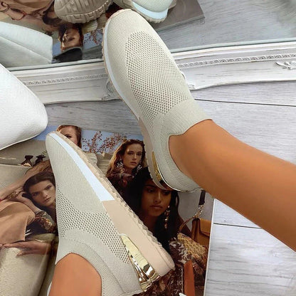 Aldegonde | Baskets Slip-On à Accents Dorés