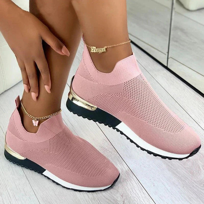 Aldegonde | Baskets Slip-On à Accents Dorés