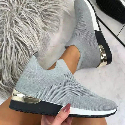 Aldegonde | Baskets Slip-On à Accents Dorés