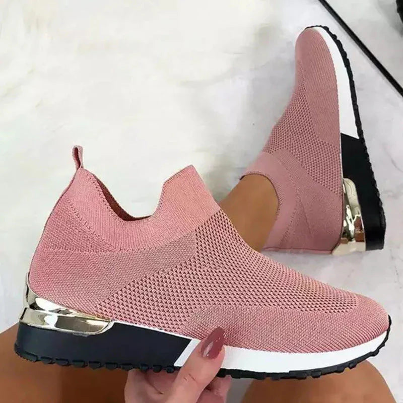 Aldegonde | Baskets Slip-On à Accents Dorés
