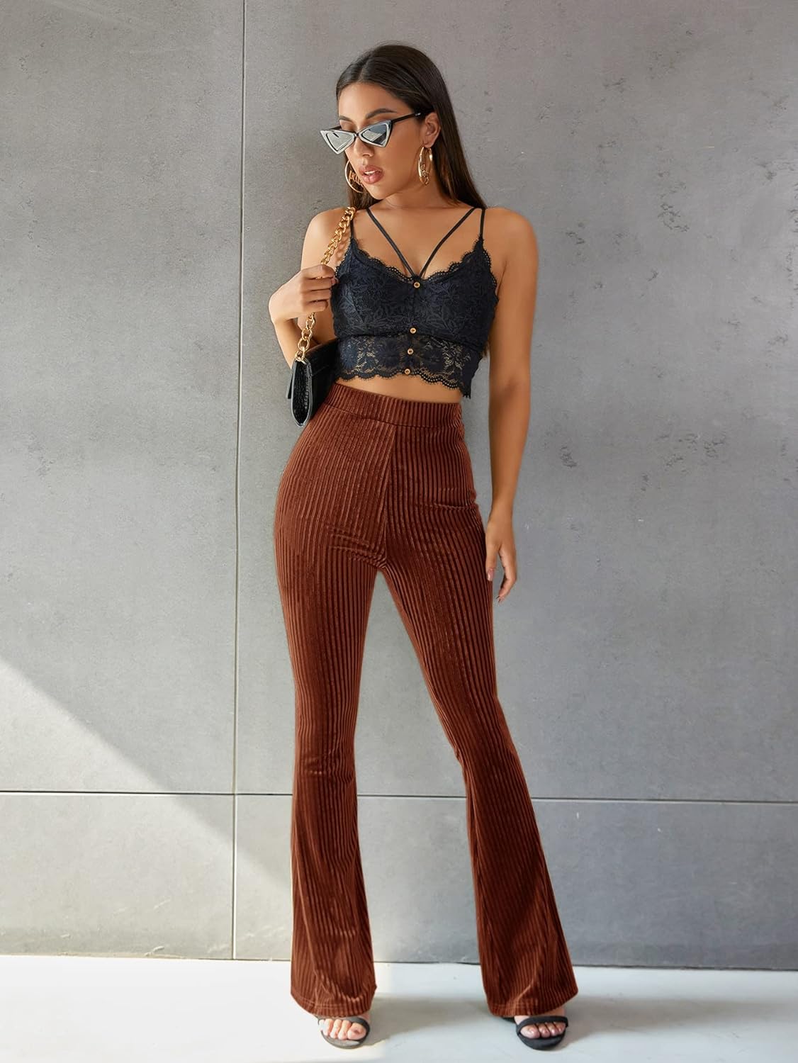 Doréane | Pantalon Évasé Velours Côtelé
