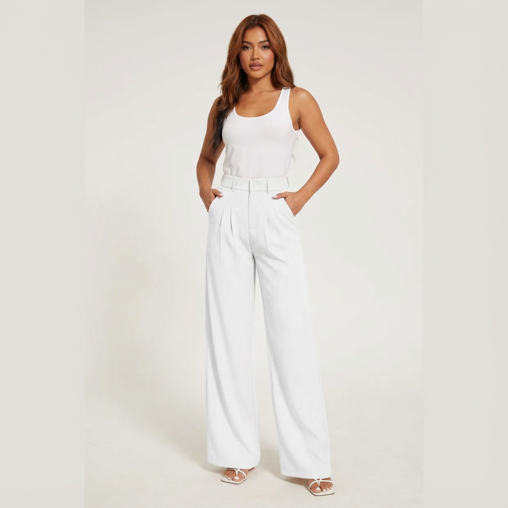 Noëlline | Pantalon Large Taille Haute