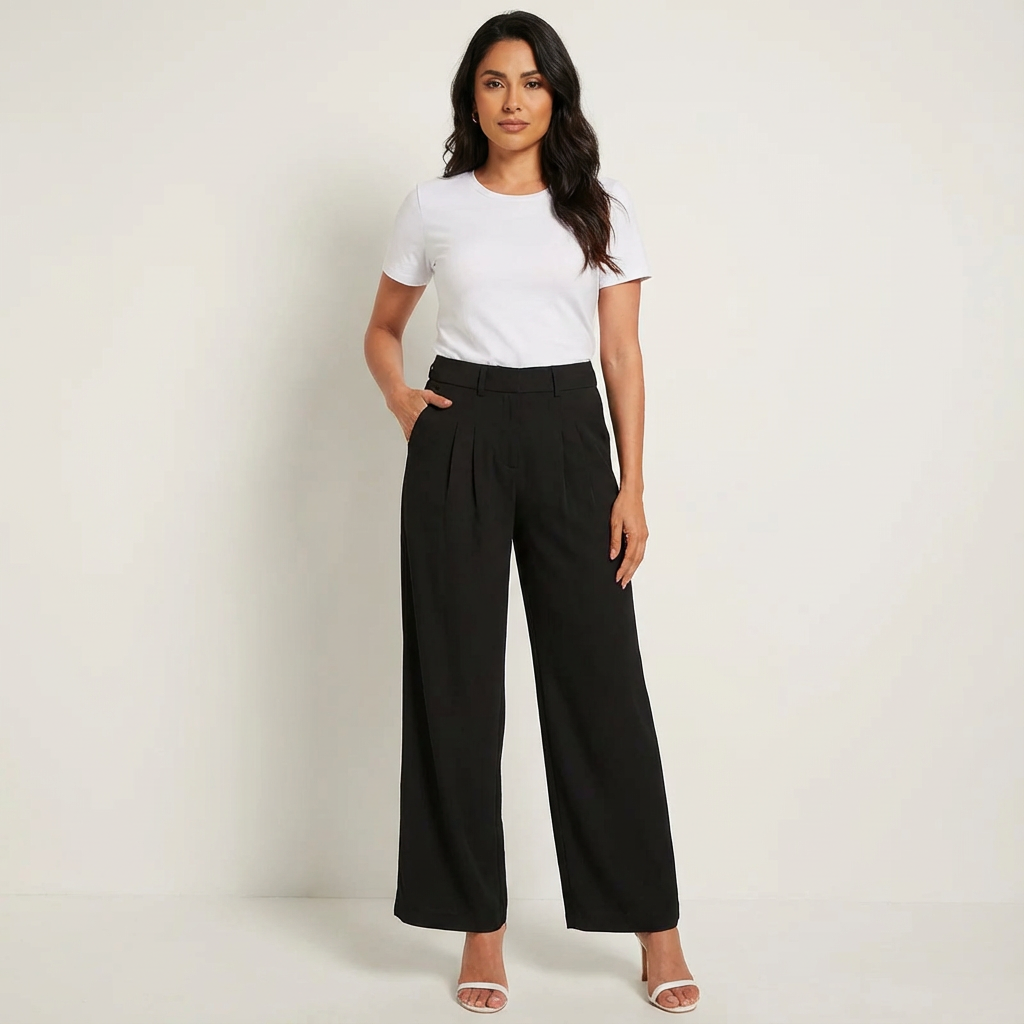 Noëlline | Pantalon Large Taille Haute