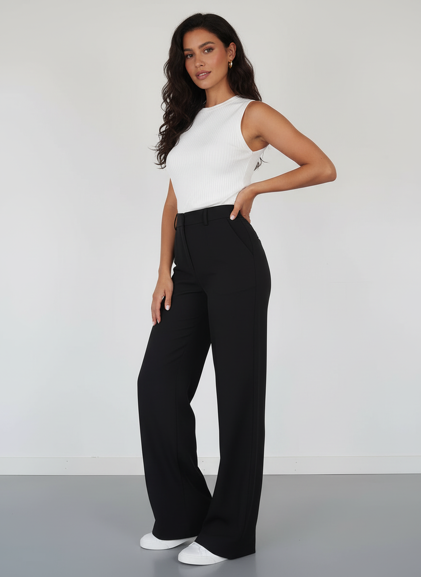Ghislaine | Pantalon Droit Taille Haute