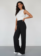 Ghislaine | Pantalon Droit Taille Haute
