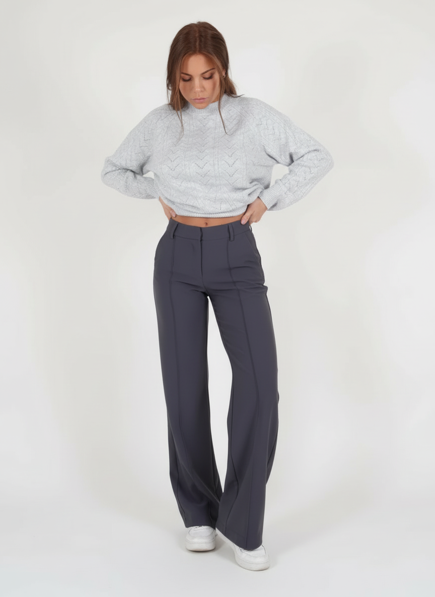 Ghislaine | Pantalon Droit Taille Haute