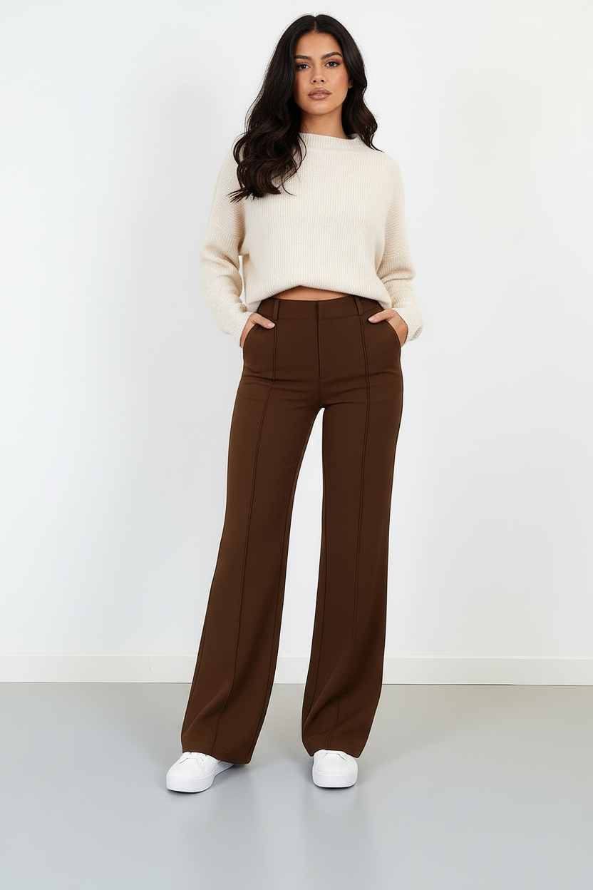 Ghislaine | Pantalon Droit Taille Haute