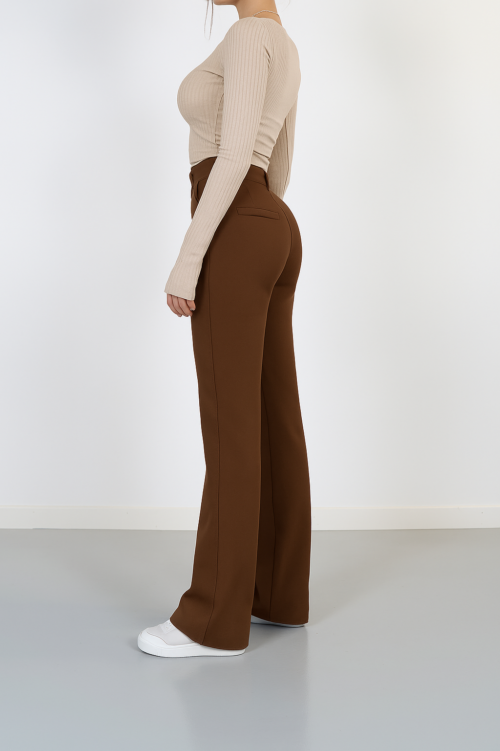 Ghislaine | Pantalon Droit Taille Haute