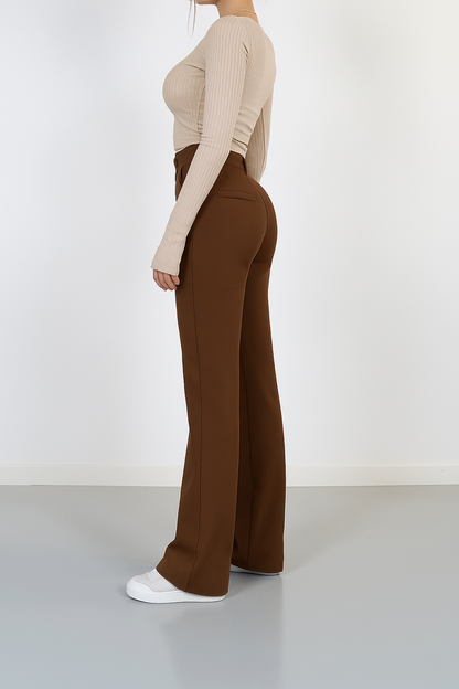 Ghislaine | Pantalon Droit Taille Haute