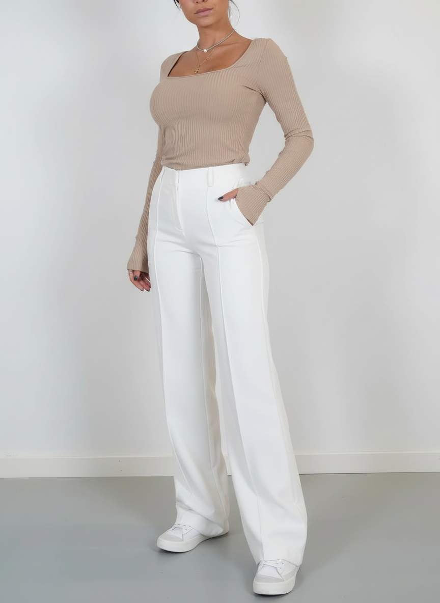 Ghislaine | Pantalon Droit Taille Haute