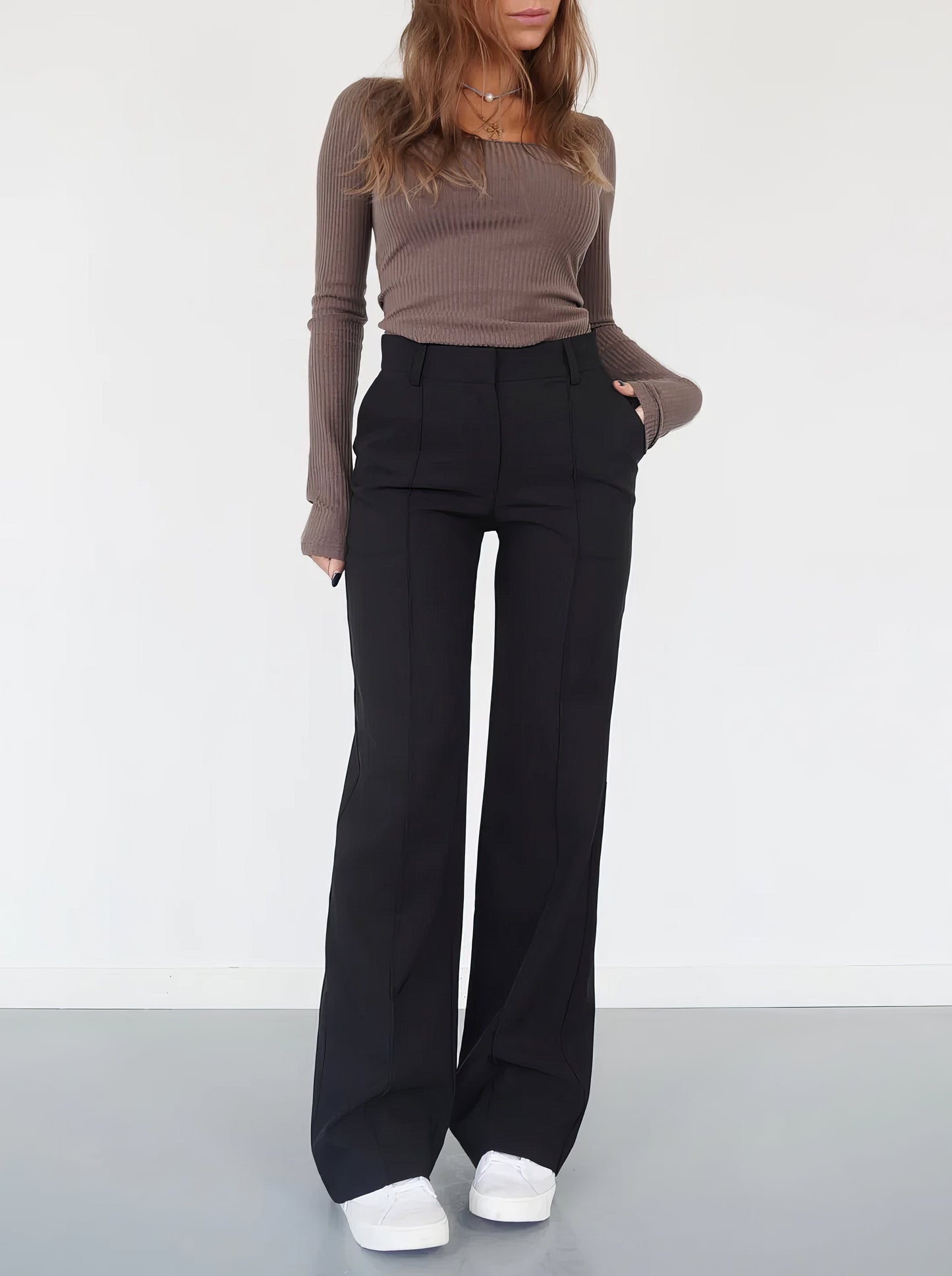 Ghislaine | Pantalon Droit Taille Haute