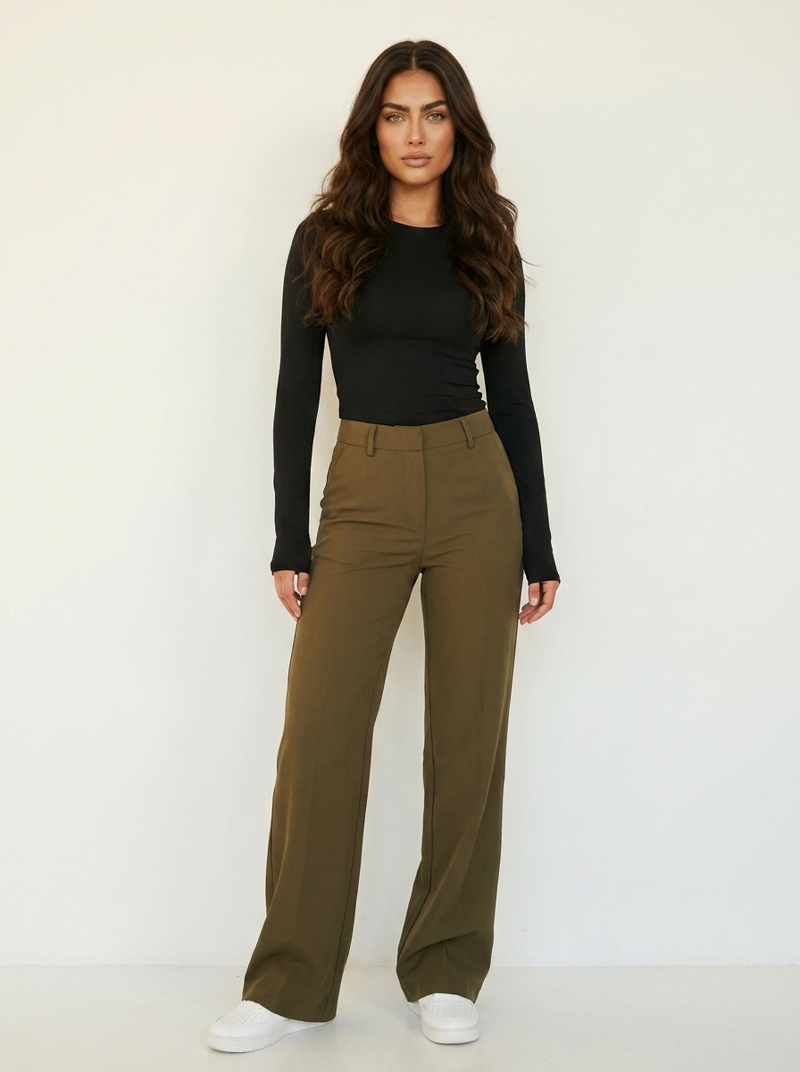 Ghislaine | Pantalon Droit Taille Haute