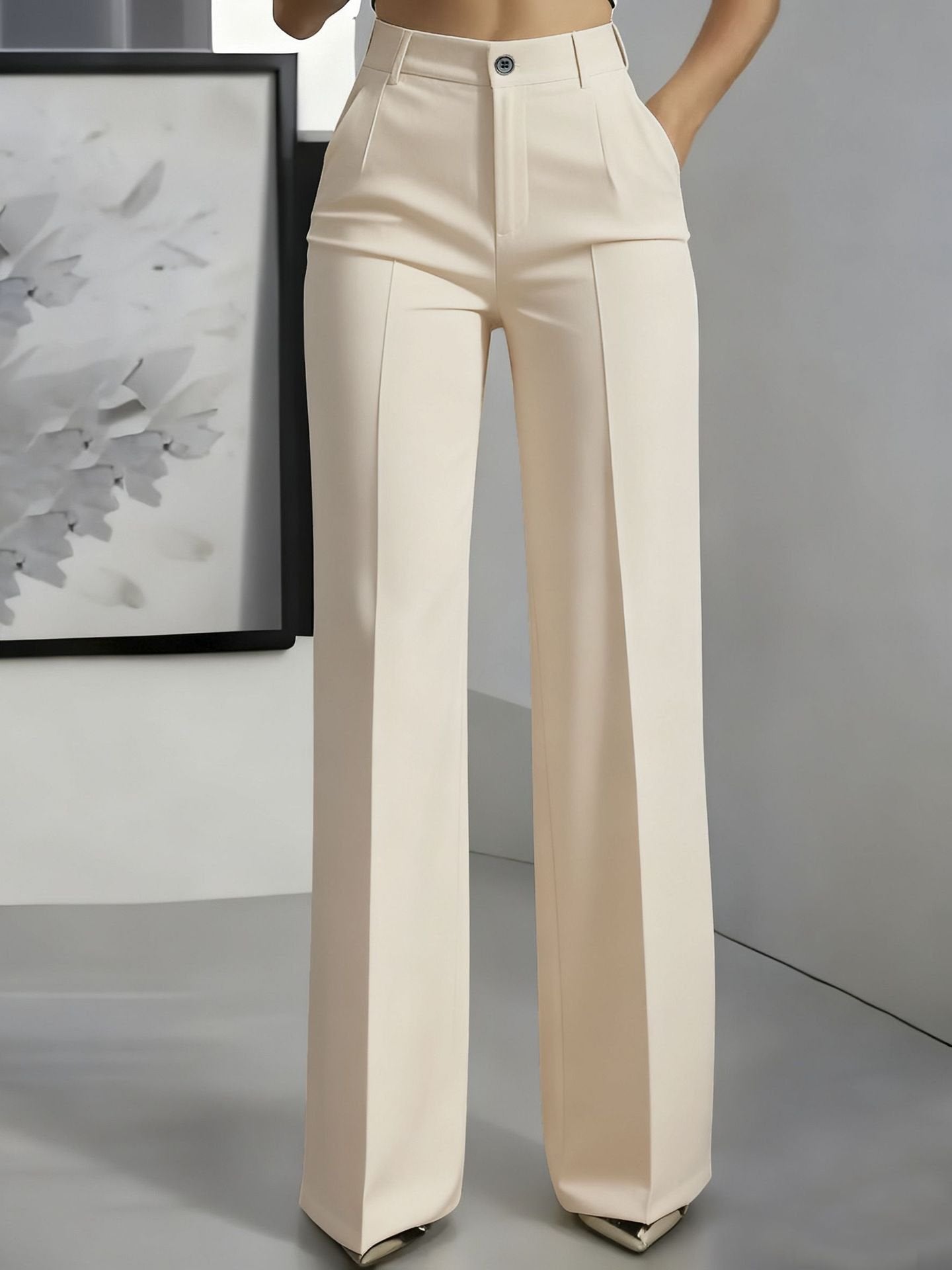 Aziliz | Pantalon Large Plissé Taille Haute