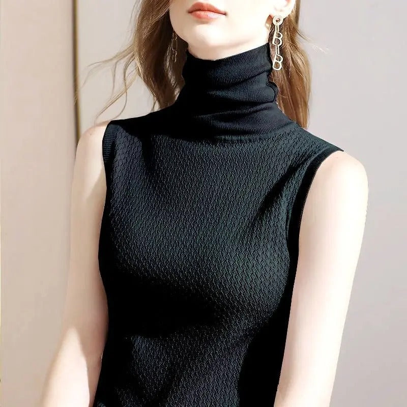 Elise | Top Sans Manches Col Montant