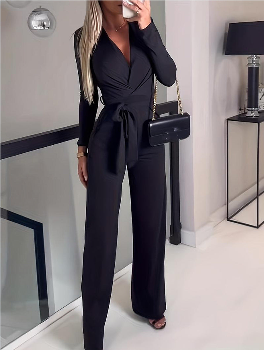 Fabienne | Combinaison Col V Taille à Nouer