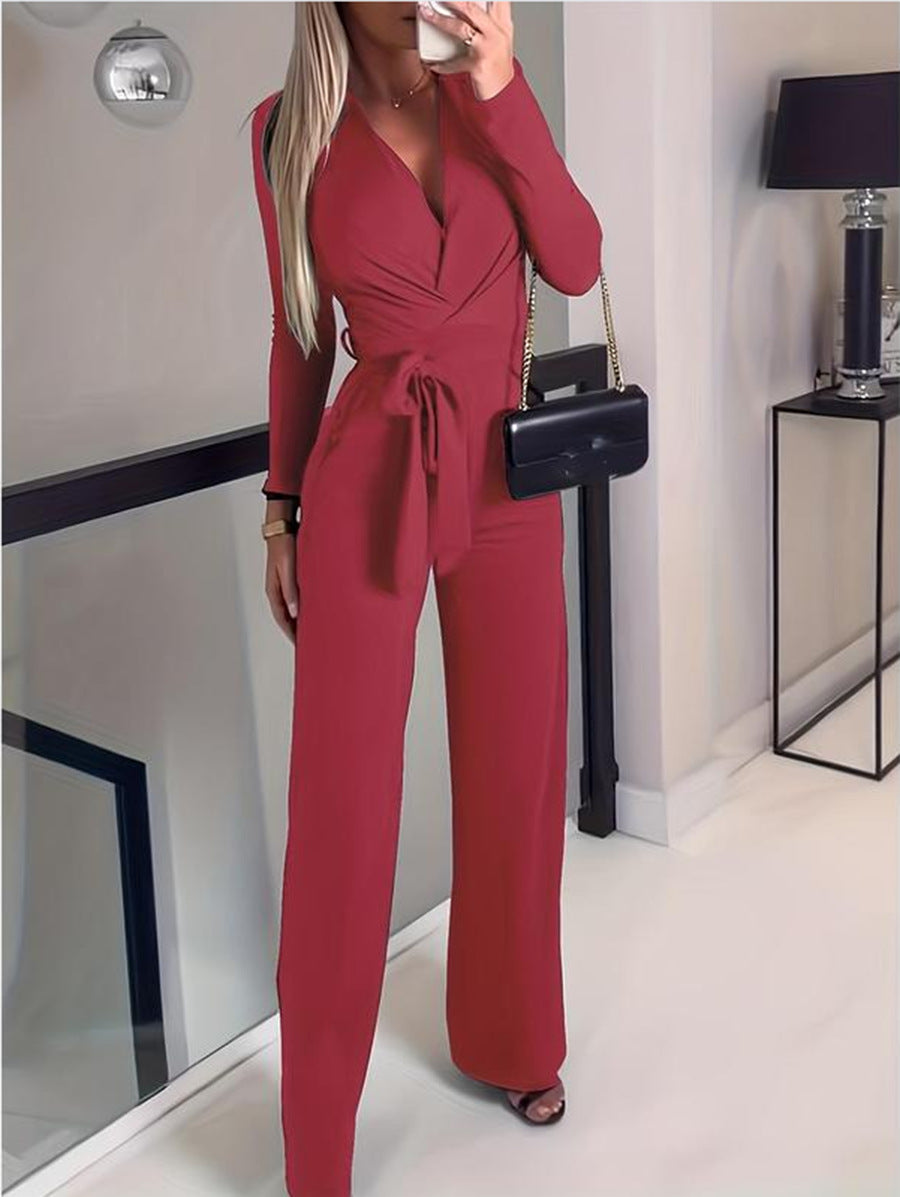 Fabienne | Combinaison Col V Taille à Nouer