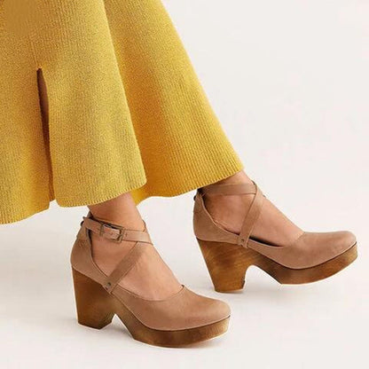 Rosalie | Talons Plateforme Mary Jane Croisés