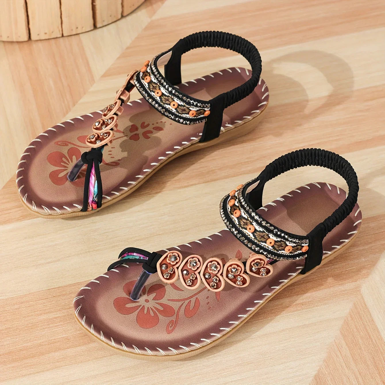 Lélia | Sandales Plates Perlées Bohèmes