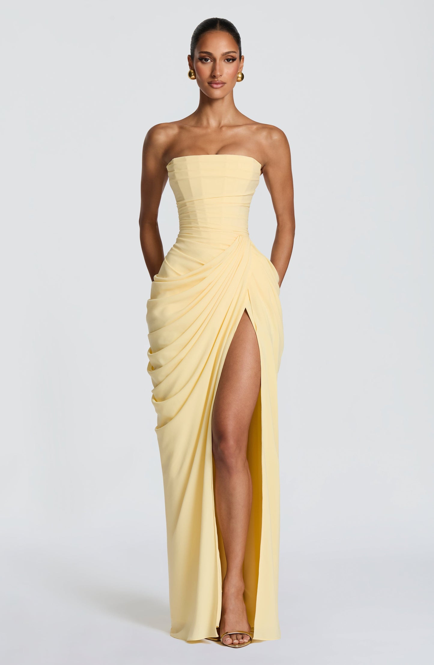 Jehanne | Robe Longue Bustier Corset Fendue