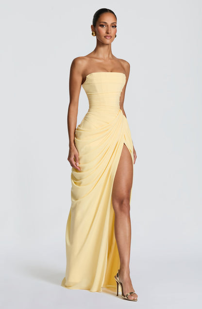 Jehanne | Robe Longue Bustier Corset Fendue
