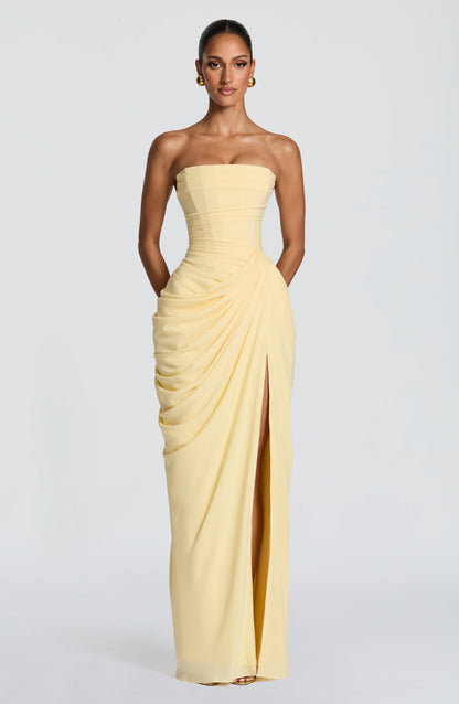 Jehanne | Robe Longue Bustier Corset Fendue
